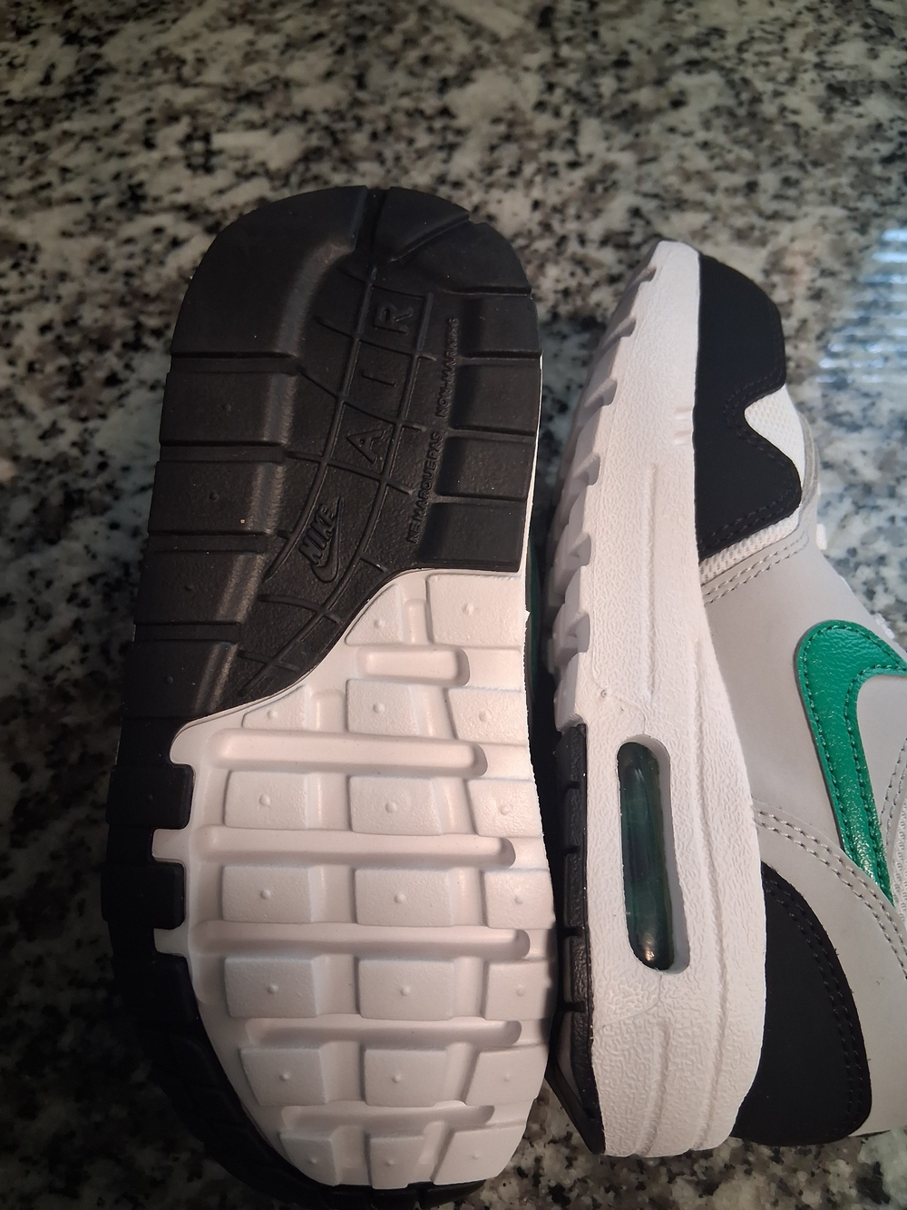 Kids Air Nike White Black Sneakers with Teal Swoosh Size 12C - Picture 7 of 8